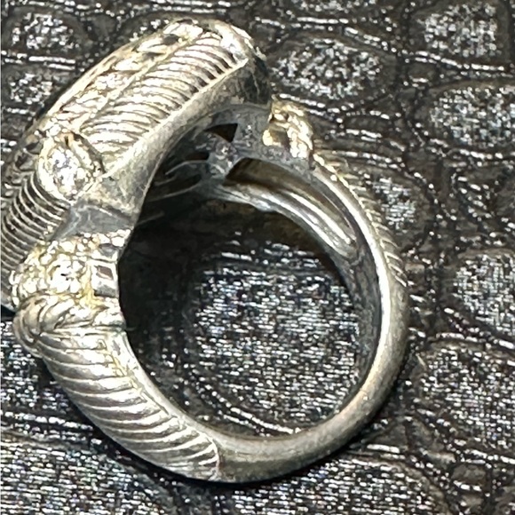 JUDITH RIPKA Sterling Silver Black Onyx & CZ Ring Size 6.5 - Picture 2 of 6